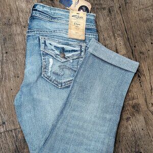 Silver Jeans Elyse Mid Rise Capri Size W27/L22 1/2